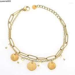 Charm Bracelets Luxury Golden Plating Stainless Steel with Stones Female Women Girls Bangles Fashion Jewelry Gifts