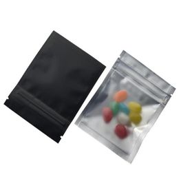 100pcs/lot 75x10cm Matte Black / Clear Front Zipper Bags Resealable Zip Lock Aluminium Foil Plastic Bag Food Grocery Packing Mylar Foil Dvnf