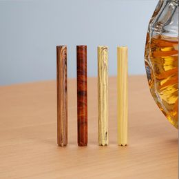 Smoking Pipe Wood grain printing series Aluminium alloy cigarette holder metal pipe