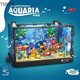 Blocks MOC City Creative Idea Ocean Marine Jellyfish Turtle Aquarium Building Blocks Bricks Accessories DIY Toys for children gifts