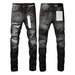 Pantaloni lunghi impilati di design da uomo jeans viola Ksubi strappati High Street marca patch foro denim dritto moda streetwear Silmj6iq