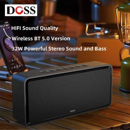 Cell Phone Speakers DOSS Bluetooth Speaker SoundBox XL BT 5.0 Powerful 32W Stereo and Deep Bass Subwoofer Sound Box Home Portable Wireless Speakers Q231117