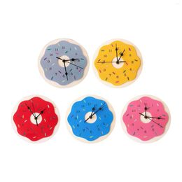 Wall Clocks Cartoon Donut Shaped Clock Mute Ornament For Kids Decor Dining Room