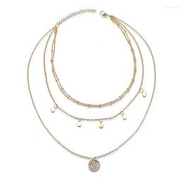 Pendant Necklaces Fashion Vintage Necklace Multilayer Women Gold Color Shell Horn Crescent Friend Gift