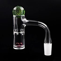 Smoke Auto Spinner Full Weld Beveled Edge 6pcs Slits Quartz Banger Nails With 22mm Terp Beads And 6mm Ruby Suit For Glass Water Bongs