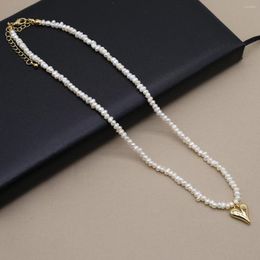 Pendant Necklaces Natural Irregular Small Flat Bead Beading Fashion White Freshwater Pearl Necklace Jewellery Gift Women Party Banquet