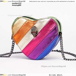 Kurt Geiger Treasure-G Top Designer Bag Women Bag MINI Big Cross Body Metal Sign Shoulder Bag Rainbow Bag Soft Leather Handbags