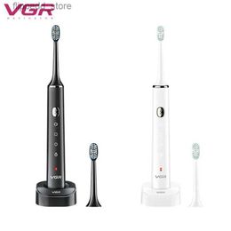 Toothbrush VGR V-809 Electric Toothbrush Professional Fourth Gear Adjustment IPX7 Head Waterproof USB Rechargeable Fast Charging Base V809 Q231117