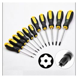 Screwdrivers Magnetic Torx Screwdriver Set 11pcs 6 Point Star Shaped Screw Driver T5 To T30 Kit Home Phone Repair Hand Tools 230417