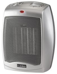 1500W Electric Ceramic Space Heater with Adjustable Thermostat, 754200 Silver