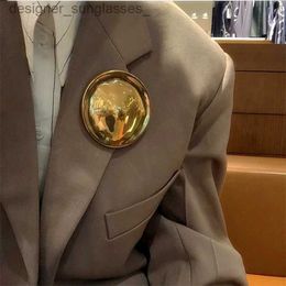 Pins Brooches Big Statement Irregular Fashion Metallic Round Slice Brooches For Women Personality New Jewelry Brooch PinsL231117