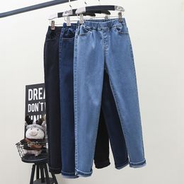 Women's Jeans 6XL 5XL 4XL Girl Skinny Curve Jeans Fashion Woman Elastic High Waist Pencil Pants Korean Slim Stretch Denim Trousers 230417