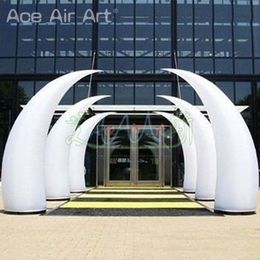 Inflatable Curved Cone Low Curved Column with Color Variable LED Lights for Event Decorative Carpet Entrance