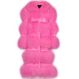 Women's Fur Faux YOLOAgain Plus Size Real Jacket Coat Ladies 2023 Autumn Mongolia Sheep Long Women Streetwear 231116