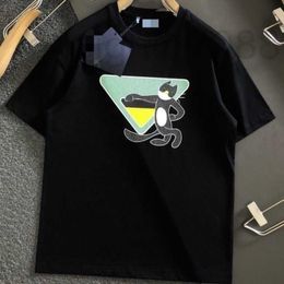 Men's T-Shirts Designer Pure cotton round neck T shirt mens sweatshirt designer Tshirt cartoon triangle print pullover T-shirt short sleeve tee top RIPL