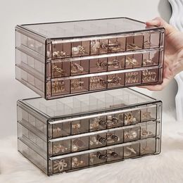 Jewelry Boxes 72 Grids 3 Layers Transparent Storage Box Plastic Art Nails Case Rings Earrings Organizer Beads Container 231117