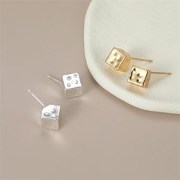 Stud Earrings Anslow Fashion Geometric Cube Ear Studs Jewellery For Elegant Women Teen Student Girls Gold Silver Colour Plated