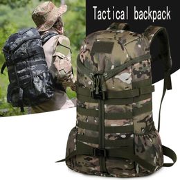 Backpacking Packs Outdoor Tactical Camouflage Backpack Camping Climbing Bag Waterproof Mountaineering Fishing Backpack Molle Sports Bag 231117