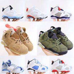 2023 New Hot Sneakers 6s boys 6 basketball shoe kids shoes youth toddler infants Children Midnight Navy sneaker Red Oreo Sail designer trainers baby kid Athletic 26-35