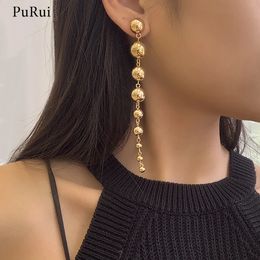 Stud PuRui CCB Material Beads Drop Earrings for Women Fashion Gold Colour Irregular Bead Long Dangle Earrings Trendy Jewellery Gift 231116