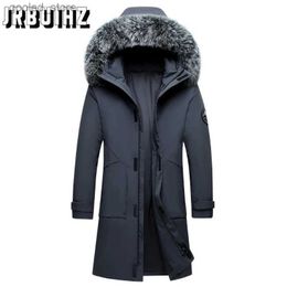 Men's Trench Coats Waterproof Men Parka Winter Jacket 2022 New Fashion Warm Long Rabbit Fur Coat Man Parkas Natural Fur Outerwear Streetwear Q231118