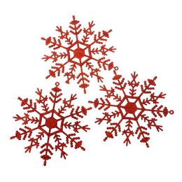 Christmas Decorations Glitter Snowflake Strings Christmas Tree Hanging Pendant Ornaments Party Fake Decoration Supplies 3Pcs/Set Drop Dhpsd