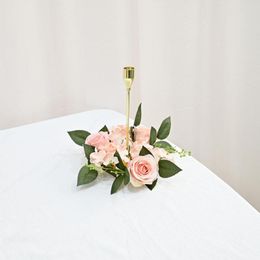 Decorative Flowers Fancy Wedding Candlestick Simulation Rose Garland Eye-catching Christmas Ornaments