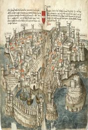 Mediaeval Port City of Rhodes Greece around 1490AD Art Silk Print Poster 24x36inch60x90cm 0162894634