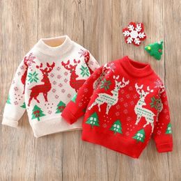 Pullover Children s Sweater Thickened Warm Autumn Winter Boys Girls Christmas Year Knitted 231116