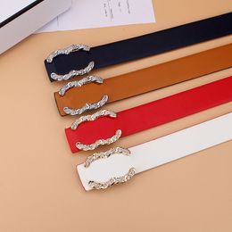 Fashion brand belt Women design pearl inlaid letter buckle multicolor double-sided belt Men ladies casual jeans dress belt width 3.3cm wholesale