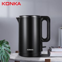 EU instock Konka Electric Kettle Stainless Steel Water-Kettle Heating Pot Teapot Quick-Heating 1500W 1 8L Capacity Black and Whi219y