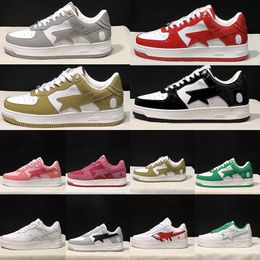 2024 Luxury Designer Star Shoes For Men Women Fashion Patent Leather Grey Sneakers Black White Camo Orange Green Pink Flats Heels Plate-forme Sneakers