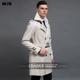 Men's Wool Blends British Style Trench Coat For Men Men's Coats Spring And Autumn Double Button Over Coat Long Plus Size Outwear S-6xl 231117