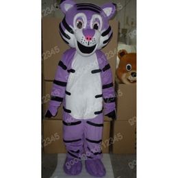 Simulation Purple Tiger Mascot Costumes Christmas Halloween Fancy Party Dress Cartoon Character Carnival Xmas Advertising Birthday Party Costume Outfit