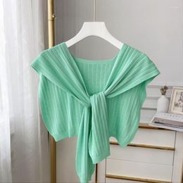 Scarves Ladies Summer Thin Sun Shawl Knit Fashion All-Match Scarf Women Short Neck Guard Solid Colour Breathable Cappa