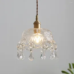 Pendant Lamps Lights Modern Glass Chandelier Lamp Crystal Hanging Restaurant Kitchen Dining Room Drop Fixture Luminaire Metal Bedside