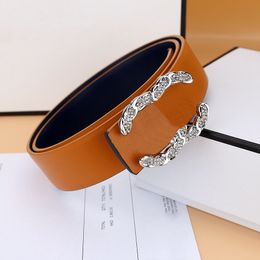 Luxury designer belt Womens fashion belts Smooth pearl inlaid letter buckle Double-sided color leather Women jeans dress Belt width 3.3cm