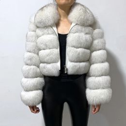 Women's Down Parkas r982 Winter Woman's Fashion Short Style Slim Fit Zipper Real Fur Bomber Jacket 231116