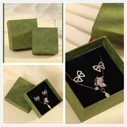 Jewelry Pouches Vintage Green Storage Box Earrings Rings Necklace Bracelet Container Gift Packaging Solid Color