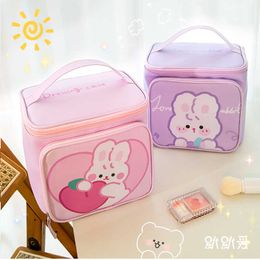 Cosmetic Bags Kawaii Bag Women Big Capacity Pu Waterproof Travel Wash Toiletries Storage Case Cute Portable Beauty Makeup Box 230417