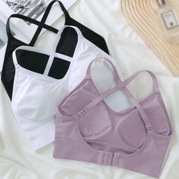 Yoga Outfit Sports Bra Women Sexy Seamless Top For Young Woman Padded Underwear U Backless Bralette Camis Wireless Fitness