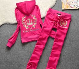 Womens Tiktok Two Piece Pants Velvet Juicy Coutoure Set Track Suit Juciy Coture Sweatsuits European and Americaneaeouhgrfmjku