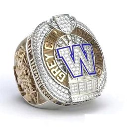 Cluster Rings Cluster Rings Winnipeg Blue 2021 Bombers Cfl Grey Cup Team Champions Championship Ring With Wooden Box Souvenir Men Fan Dh5Ph