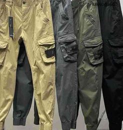 Men's Pants 2023 Mens Stones Patches Island Vintage Cargo Designer Big Pocket Overalls Trousers Track Fashion Brand Leggings Long Mens Sports