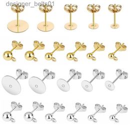 Stud 50pcs/lot 925 Silver Plated Blank Post Earring Studs Base Pin With Earring Plug Findings Ear Back DIY Jewellery Making AccessoriesL231117