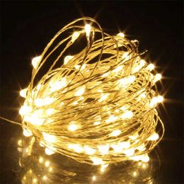 LED Strings 1-5M LED String Light Garland Ornament Christmas Decorations for Home Xams New Year Holiday Fairy Light Stripe Battery Operated P230414
