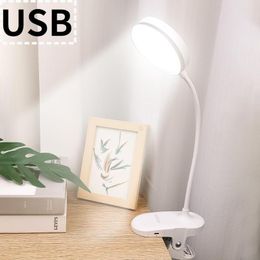 Table Lamps 5V Lamp Clip Led Flexible Gooseneck Touch Dimming Desk On For Reading Bedroom Light 3 Color Modes