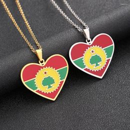Pendant Necklaces Oromia Map Flag Necklace Stainless Steel For Women Girls Gold Silver Color Charm Fashion Female Choker Jewelry Gift
