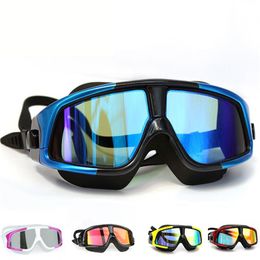 Swimming Goggles Comfortable Silicone Large Frame Swim Glasses Anti-Fog UV Men Women Swim Mask Waterproof Water Sports208Z