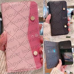 Hülle Designer Handyhülle für iPhone 15 14 13 12 11 Pro Max Flip Wallet Shell Mobile Bumper Niete Lederprägung 3D Konkavmuster Folio Kartenhalter Monogramm Cover